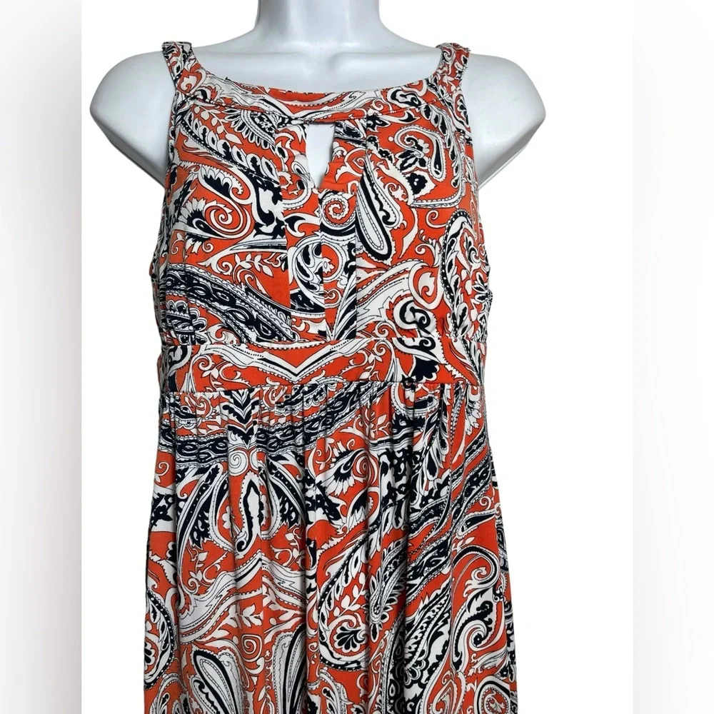 Ann Taylor dress size small petite orange‎ paisley summer maxi dress 🧡🧡